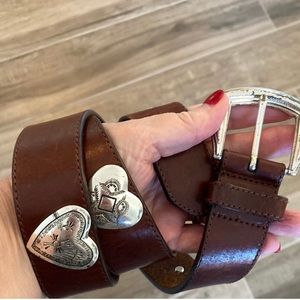 Fossil M leather heart concho belt